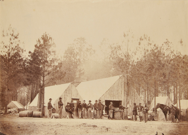 COMMISSARY DEPARTMENT HEADQUARTERS ARMY OF THE POTOMAC, FEBRUARY 1864. NO. 61 FROM GARDNER'S PHOTOGRAPHIC SKETCH BOOK OF THE WAR