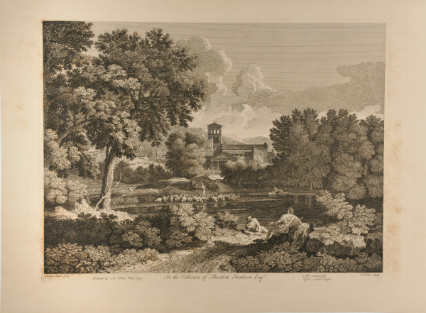 LANDSCAPE WITH TWO MEN CONVERSING IN FOREGROUND