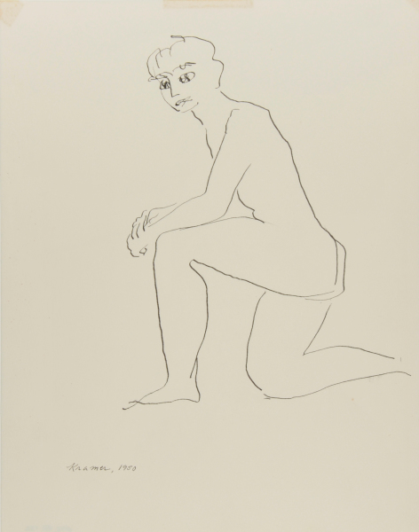 NUDE RESTING ON ONE KNEE