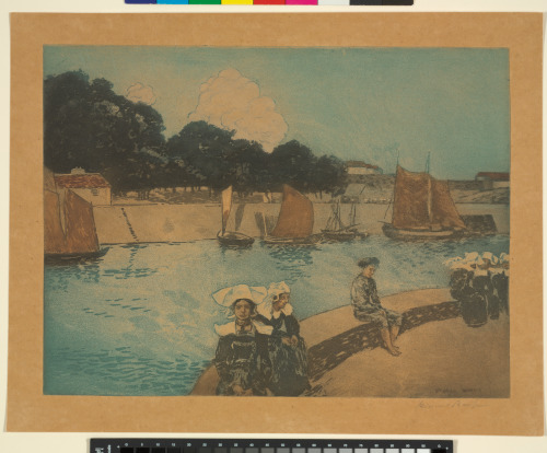BRETON WOMEN ON THE DOCK, CONCARNEAU