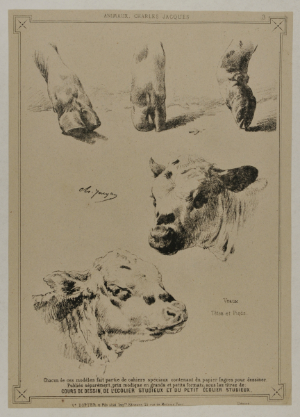 THREE HOOVES AND TWO COW HEADS