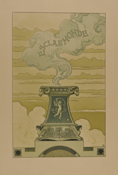 FRONTISPIECE FROM THE BOOK "JULES MASSENET, ESCLARMONDE: OPÉRA ROMANESQUE (PARIS: G. HARTMANN, 1889)"