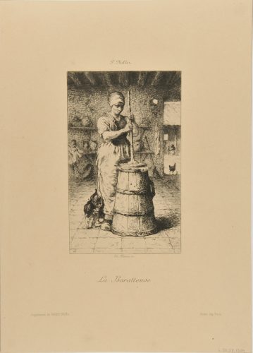 WOMAN CHURNING