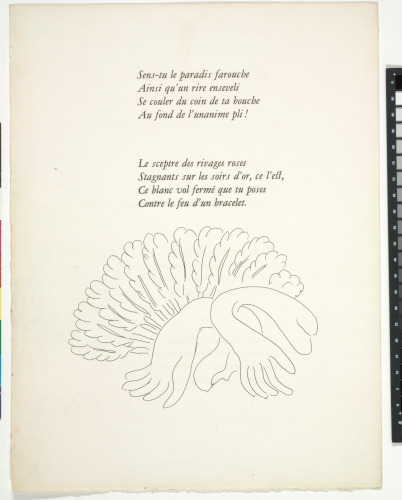 UNTITLED (FAN AND GLOVES, PUBLISHED STATE ON PAGE PROOF)