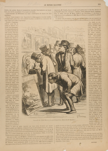 UNE SALLE DE L'HÔTEL DROUOT, UN JOUR D'EXPOSITION.