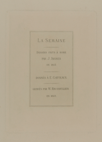 TITLE PLATE FOR "LA SEMAINE"
