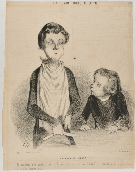 THE FIRST SHAVE. YOU REALLY WANT TO BE ABLE TO SHAVE, ISN'T THAT TRUE LITTLE BRAT? WELL, YOU'V GOT TO WAIT UNTIL YOU ARE FIFTEEN, LIKE ME!