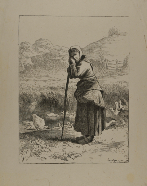SHEPHERDESS WITH GEESE