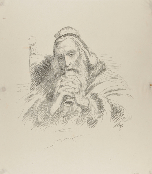 MAN SEATED IN CHAIR HOLDING CUP