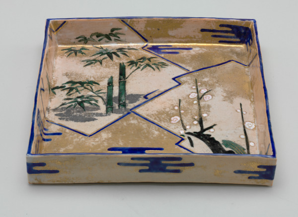 Square Dish Decorated with the 'Three Friends of Winter' Motif