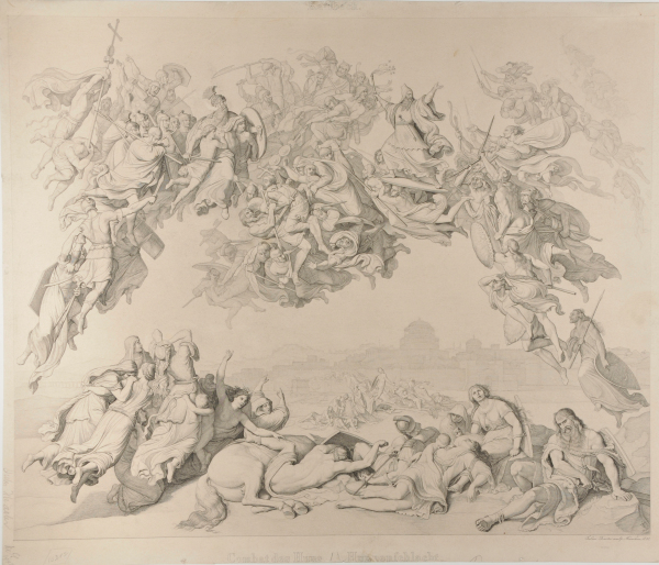 BATTLE SCENE WITH HUNS AND ROMANS