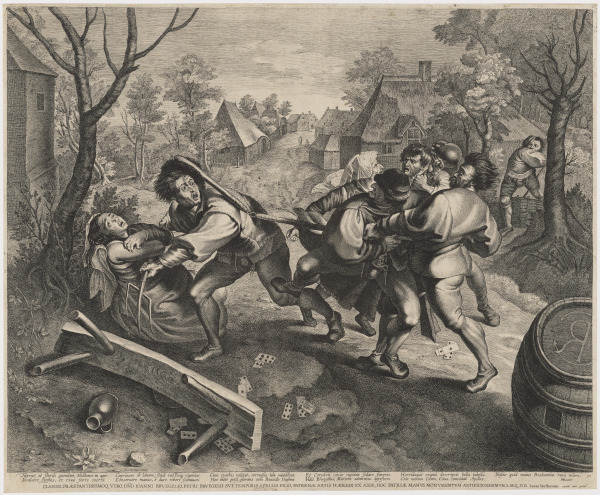 PEASANTS FIGHTING OVER A GAME OF CARDS