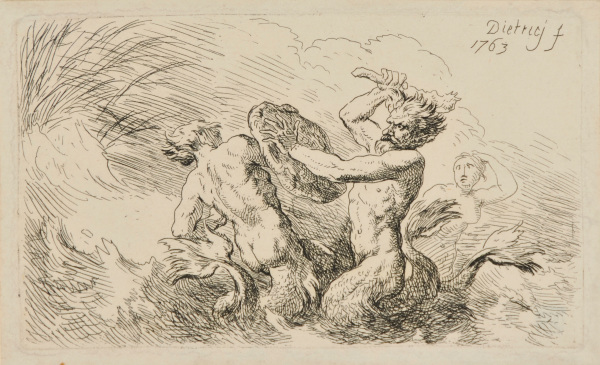 SATYR, BACCHANTE, BATTLING A SEA MONSTER