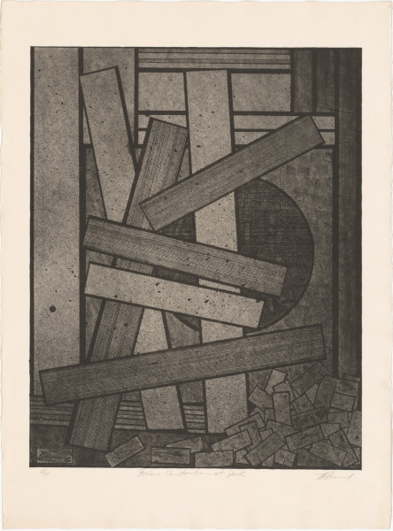 BROKEN CONSTRUCTION AT DUSK