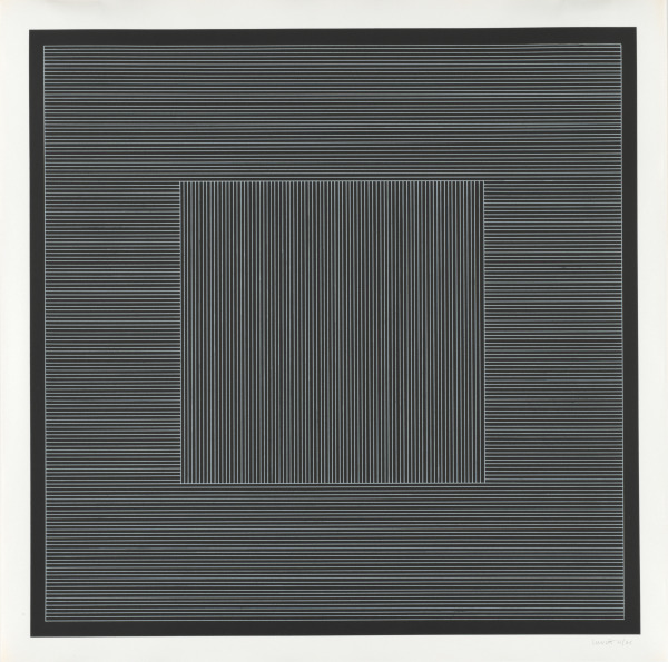 NINE GEOMETRIC FIGURES (WHITE LINES ON BLACK)