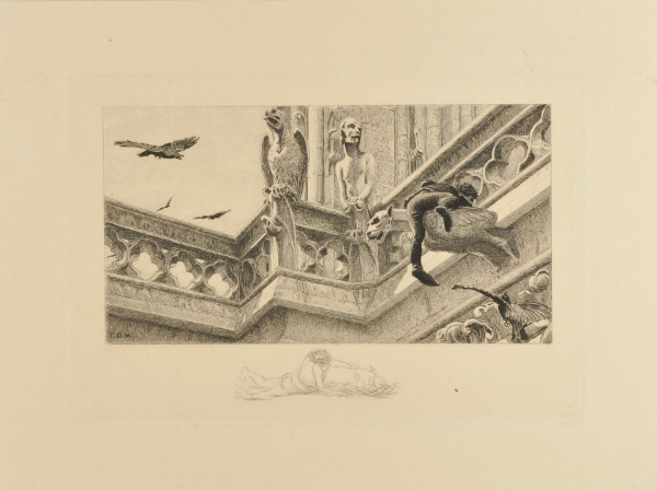 The Hunchback Climbing on the Gargoyle