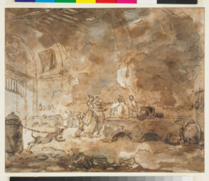 Kitchen Interior in a Ruined Palace