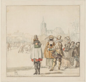 Figures Waiting to Ice Skate