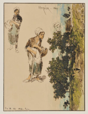 Study for “The Washerwoman” and Landscape Sketch