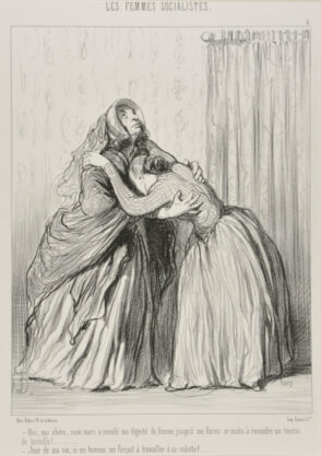 Oui, ma chère, mon mari a ravalé ma dignité de femme jusqu’à me forcer ce matin à recoudre un bouton de bretelle!……. – Jour de ma vie, si un homme me forçait à travailler à sa culotte!..