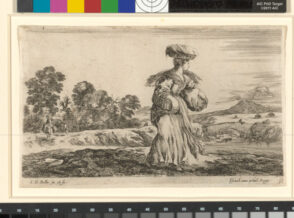 The peasantees walking with bread basket