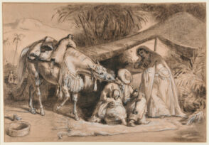 A Bedouin Family Before Their Tent