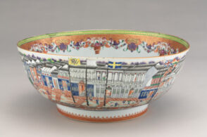 European Market Bowl Depicting Canton Hongs