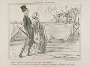 Tiens, Voilà des vaches…Tiens, voilà des vaches qui ont un corps sans jambes!… – Une autre fois on arrivera à produire des animaux qui auront des jambes sans corps!