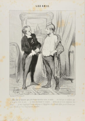 Mon cher je t’assure que je te trouve mauvaise mine ce matin….. ce n’est pas en médecin que je te parle, c’est en ami….. je veux absolument te soigner… mieux que je ne me soignerais moi-même….. je vais t’appliquer trente sangsues à l’épigastre, et si demain matin je ne te trouve pas plus robuste, je t’en réappliquerai soixante!…..
