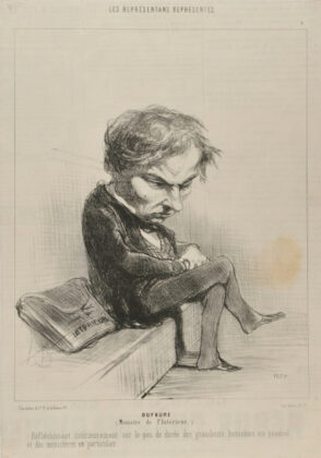 Dufaure (Ministre de l’Intérieur.) Réfléchissant intérieurement sur le peu de durée des grandeurs humaines en général et des ministères en particulier.