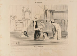 Bains de femmes. Oui Madame, c’est comme j’ai l’honneur de vous le dire, je l’ai porté onze mois, qu’on croyait que j’étais hydropique; Dirait-on que ça n’a que six ans, il tient de son père, Tambour major de la 6ème Légion, chantant la Marseillaise par cœur et buvant la goutte le matin comme un petit pompier. Oh! n’amour, baisez vot’mère tout de suite.