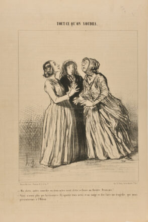 Ma chère, notre comédie en deux actes vient d’être refusée au théatre Français!.. – Nous n’avons plus que la ressource d’y ajouter trois actes et un songe et d’en faire une tragédie que nous présenterons à l’Odéon.