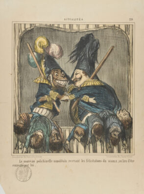 Le nouveau polichinelle napolitain recevant les félicitations du Diable, au lieu d’être emporté par lui.