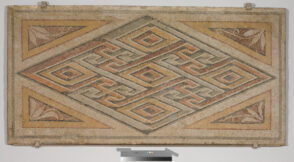 Fragment of floor mosaic depicting geometric designs