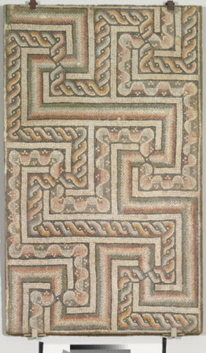 Border fragment of floor mosaic depicting geometric patterns