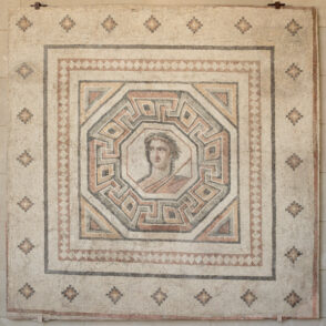 Fragment of floor mosaic depicting a male figure