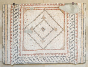 Fragment of floor mosaic depicting geometric designs