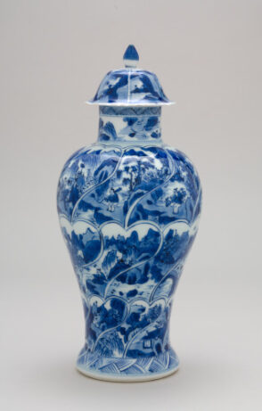 Covered Baluster Vase with Multiple Landscapes