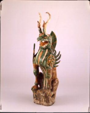 Guardian Spirit (Qitou) in the Form of a Lion Crouching on a Rock