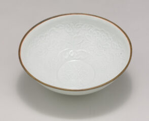 Qingbai Bowl with Molded Peony Design