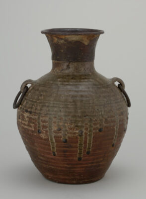 Storage Vessel with Incised Linear Design around Neck