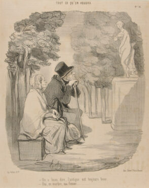 On a beau dire, l’antique est toujours beau. – Oui, en marbre, ma femme……..