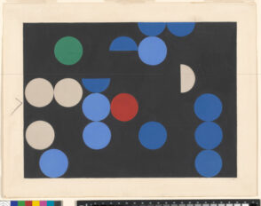 Cercles et demi-cercles sur fond noir