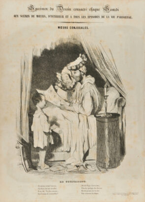 Ce matin, avant l’aurore, / Un Dieu vint me réveiller ; / Il me dit : tu dors encore… / Est-il temps de sommeiller ? / De ton Papa c’est la fête, / Fais lui quelque don flatteur / En lui posant sur la tête / Une Couronne de fleurs.