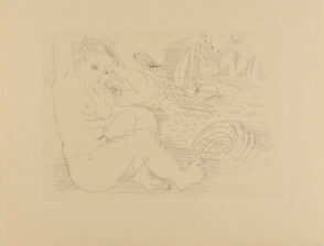 Nude Woman with Seaside Background