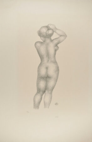 Standing Nude Arranging Hair (Back View)