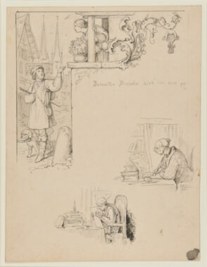 Bemooster Bursche zich’ ich aus.. (Hunter addressing a lady on a balcony)