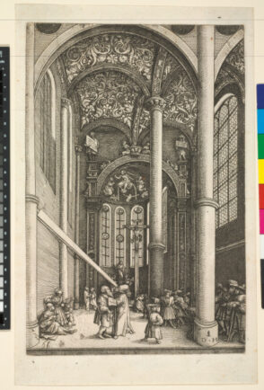 Church Interior with the Parable of the Mote and the Beam