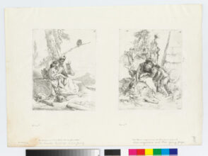 An Oriental Peasant and Family (left); Two Magicians and Two Young People (right)