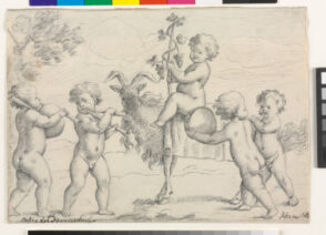 Putti Making Music with One Riding a Goat